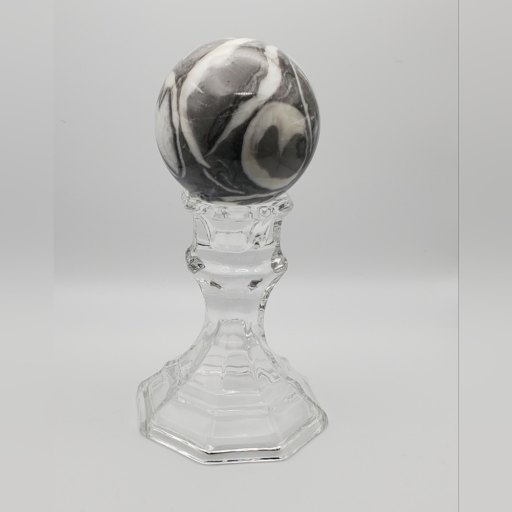 Shell Jasper Sphere and Sphere Stand